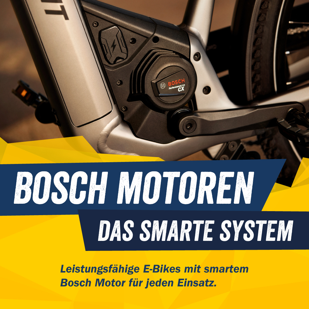 Die leistungsfähigen Bosch Motoren in unseren Bikes